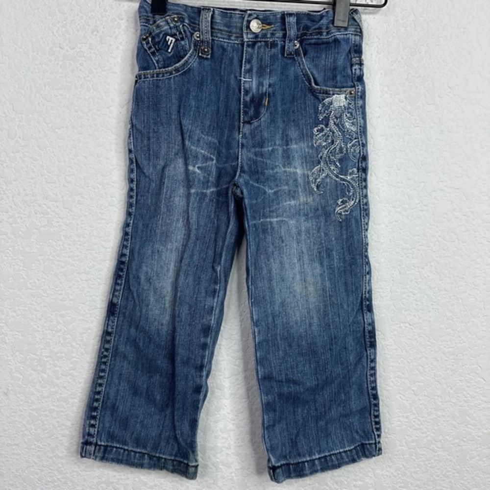 Enyce‎ Pants Boys 3T Blue Faded Wash Retro Y2K Embroidered Hip Hop Denim Jeans